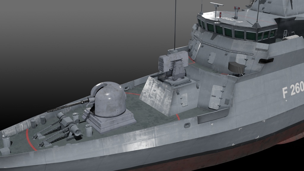 現代ドイツ海軍 game-ready 3D model