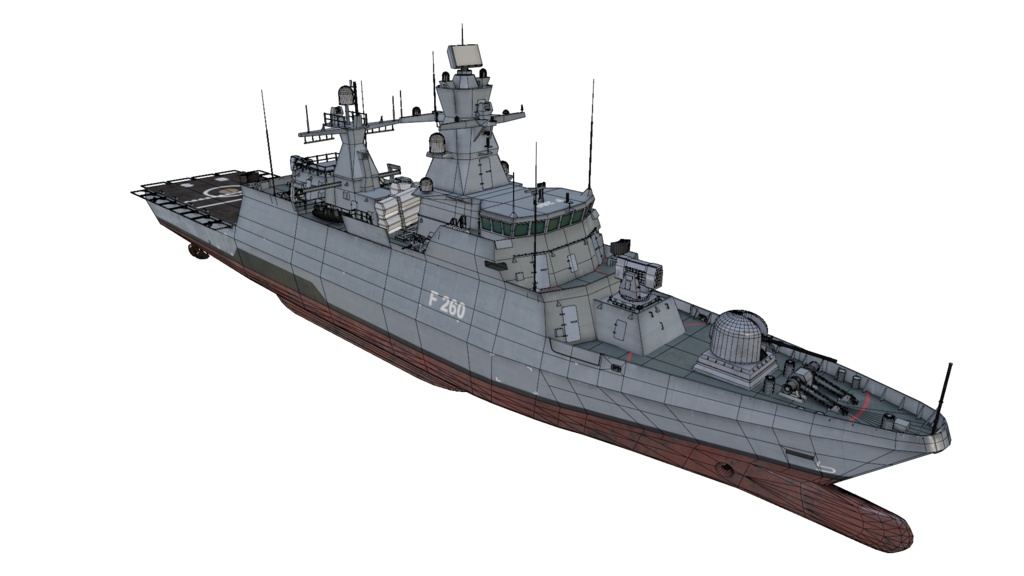 現代ドイツ海軍 game-ready 3D model
