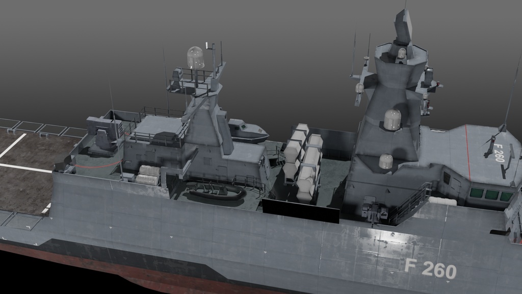 現代ドイツ海軍 game-ready 3D model
