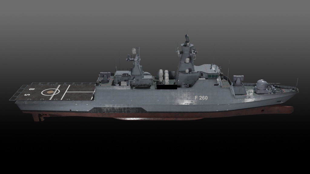 現代ドイツ海軍 game-ready 3D model