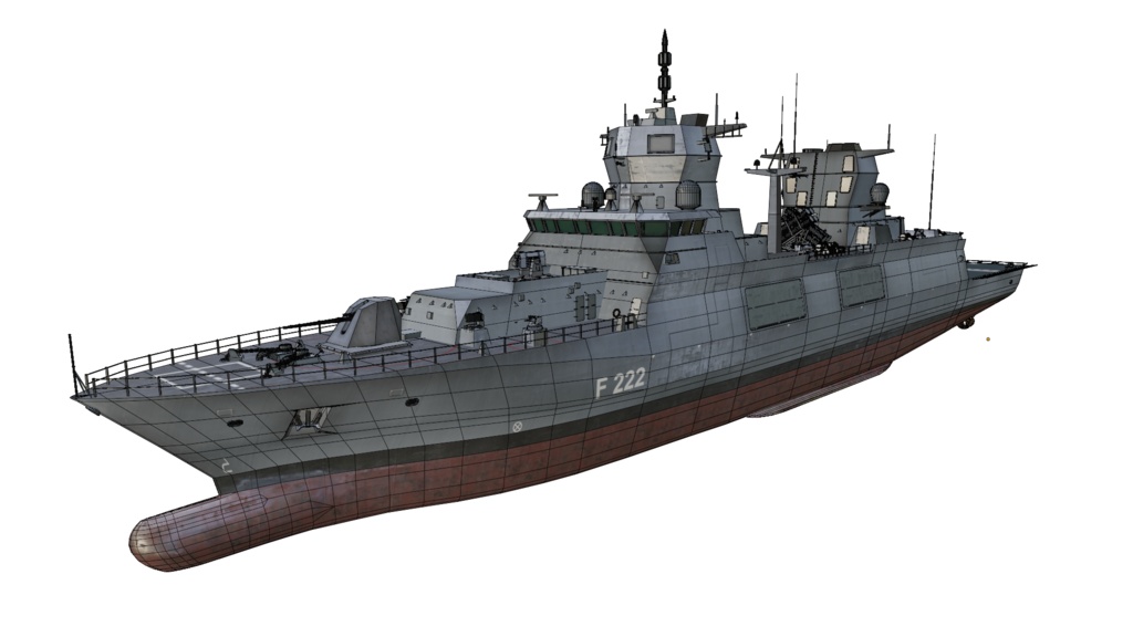 現代ドイツ海軍 game-ready 3D model