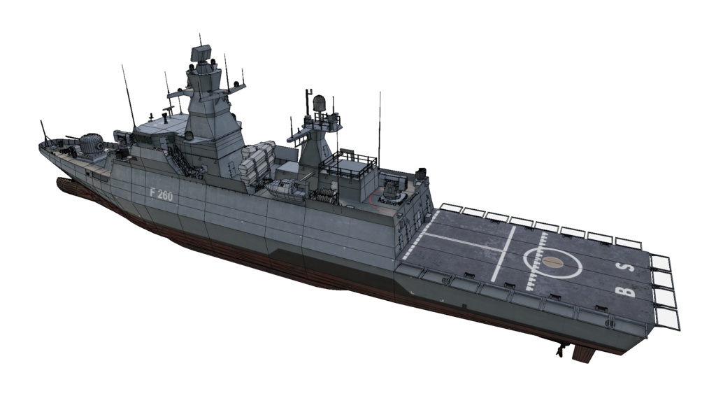 現代ドイツ海軍 game-ready 3D model
