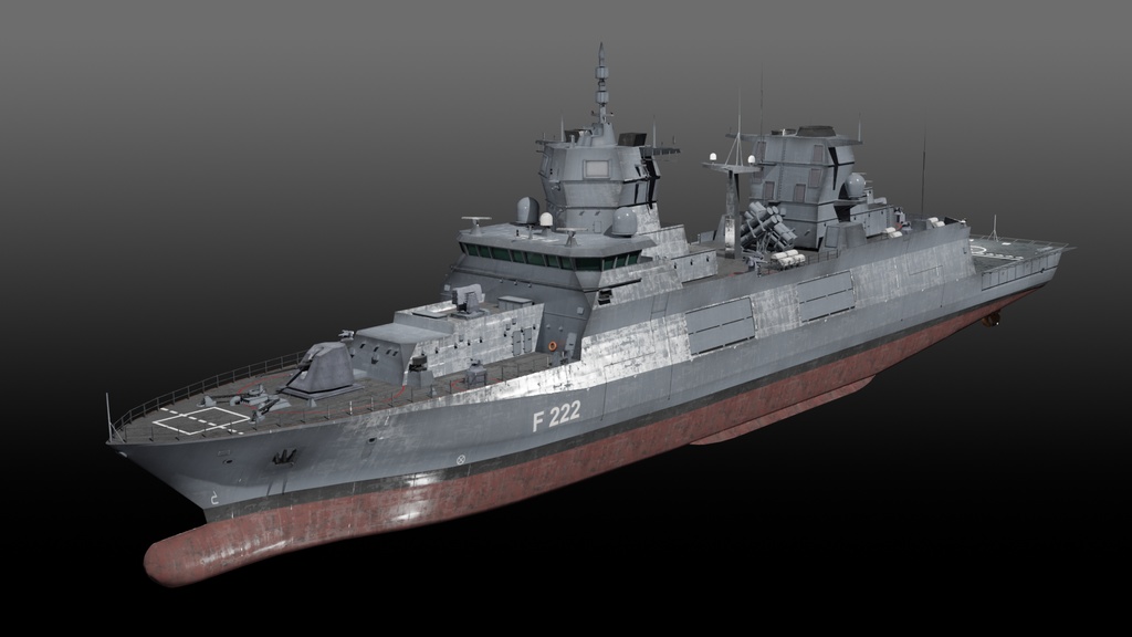 現代ドイツ海軍 game-ready 3D model