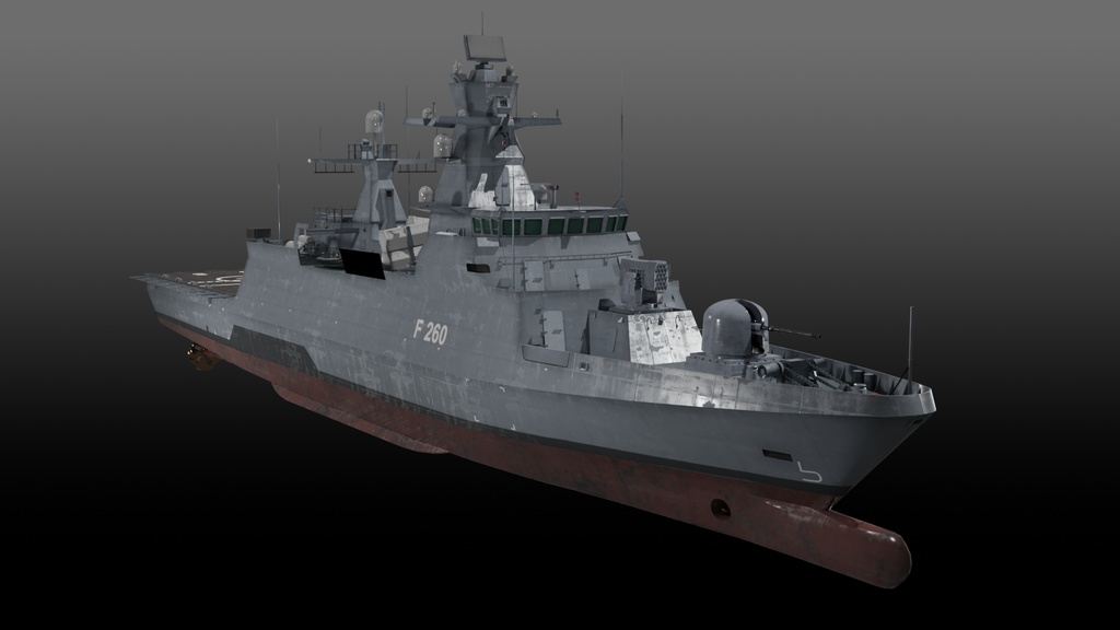 現代ドイツ海軍 game-ready 3D model