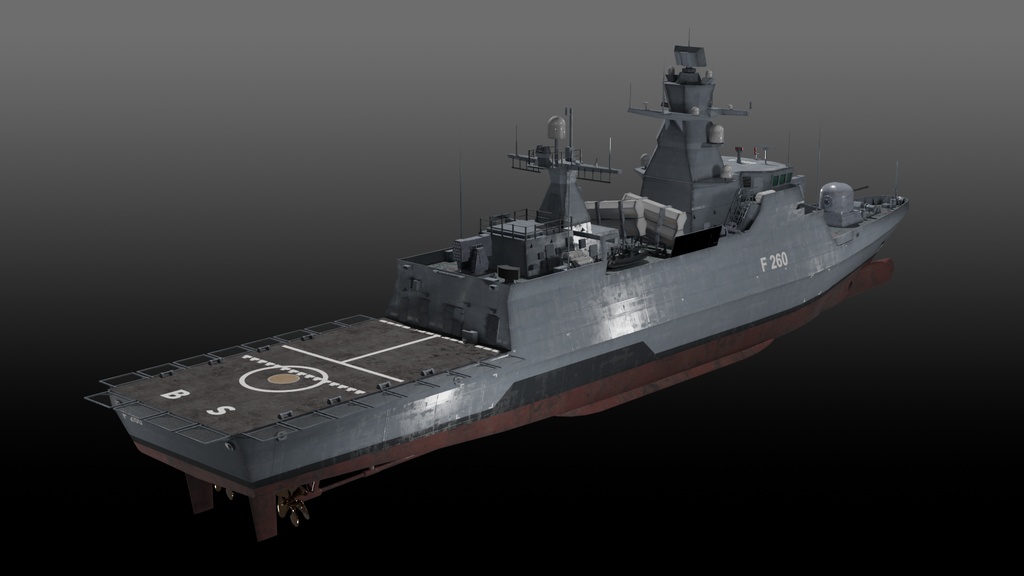 現代ドイツ海軍 game-ready 3D model