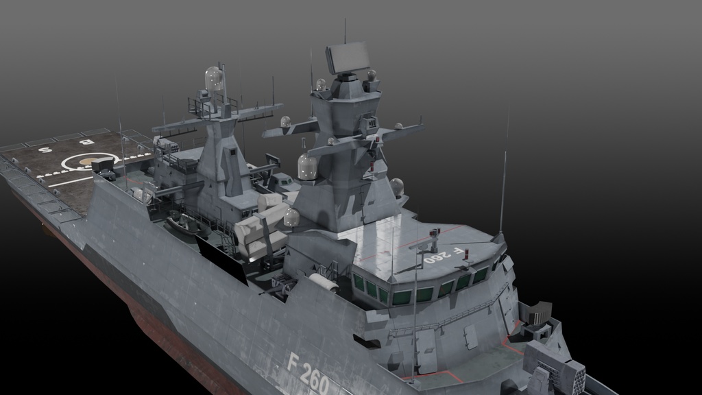 現代ドイツ海軍 game-ready 3D model