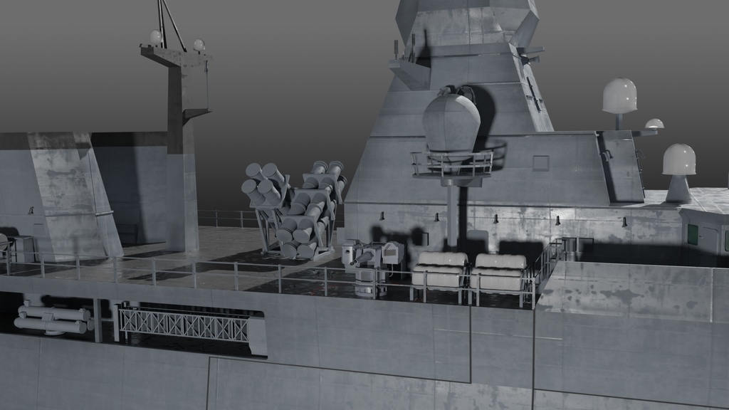 現代ドイツ海軍 game-ready 3D model