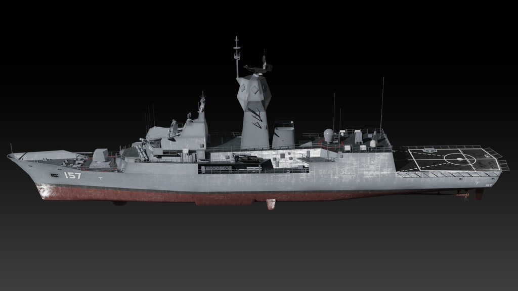 アンザック級フリゲート game ready 3d model