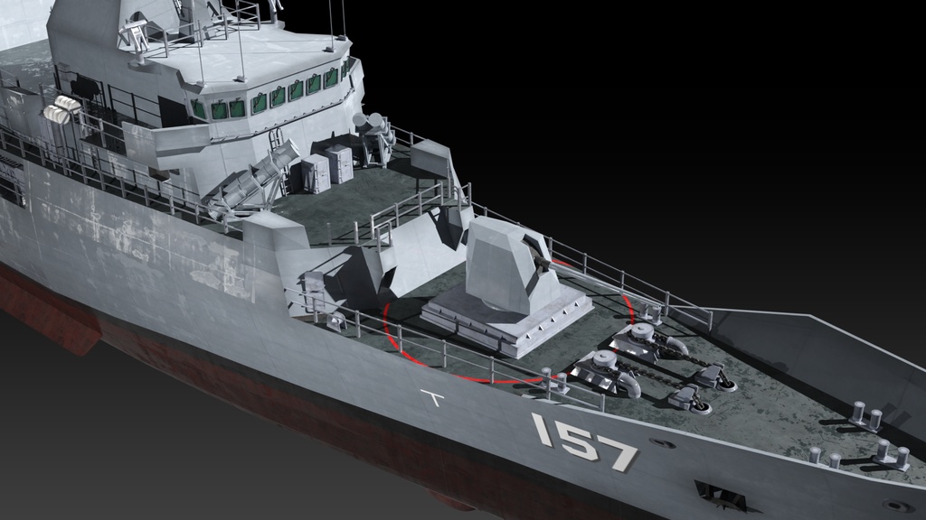 アンザック級フリゲート game ready 3d model