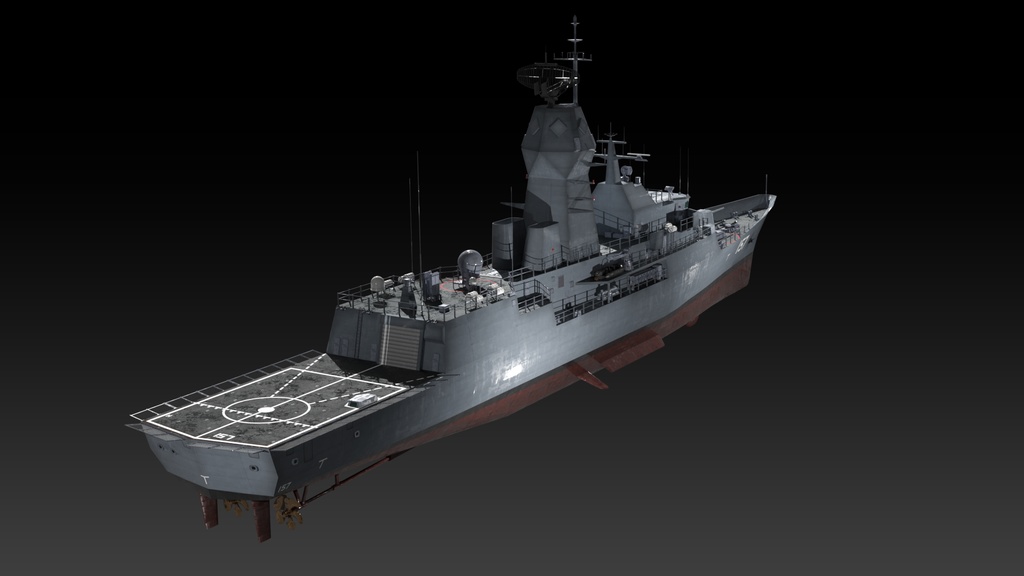 アンザック級フリゲート game ready 3d model