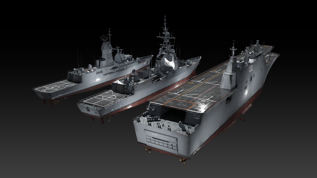 オーストラリア海軍 game ready 3d models