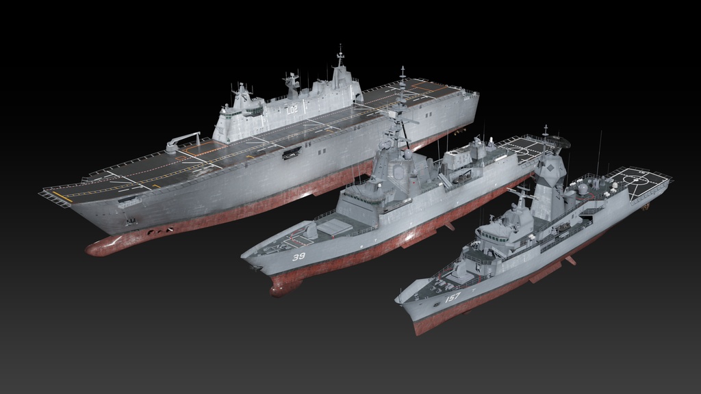 オーストラリア海軍 game ready 3d models