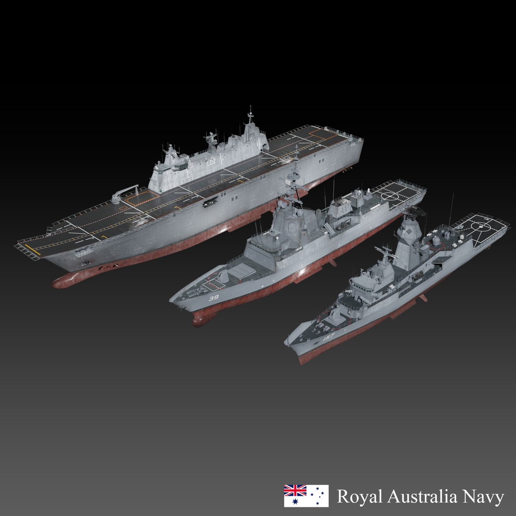 オーストラリア海軍 game ready 3d models