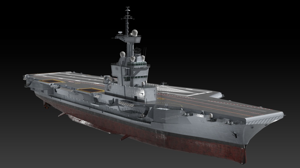 空母シャルル・ド・ゴール 3d Game ready model