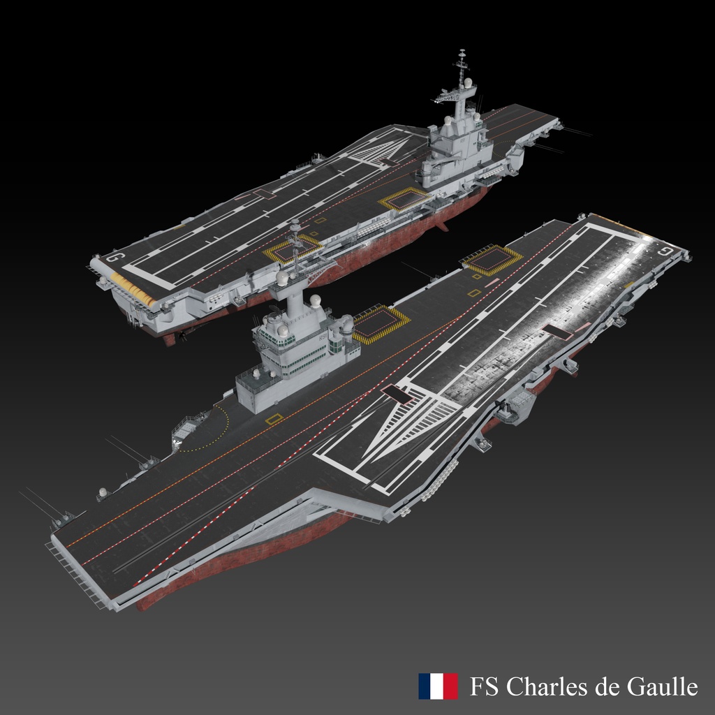 空母シャルル・ド・ゴール 3d Game ready model