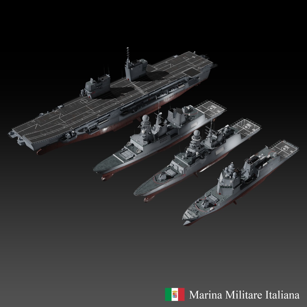 現代の軍艦 3D コレクション