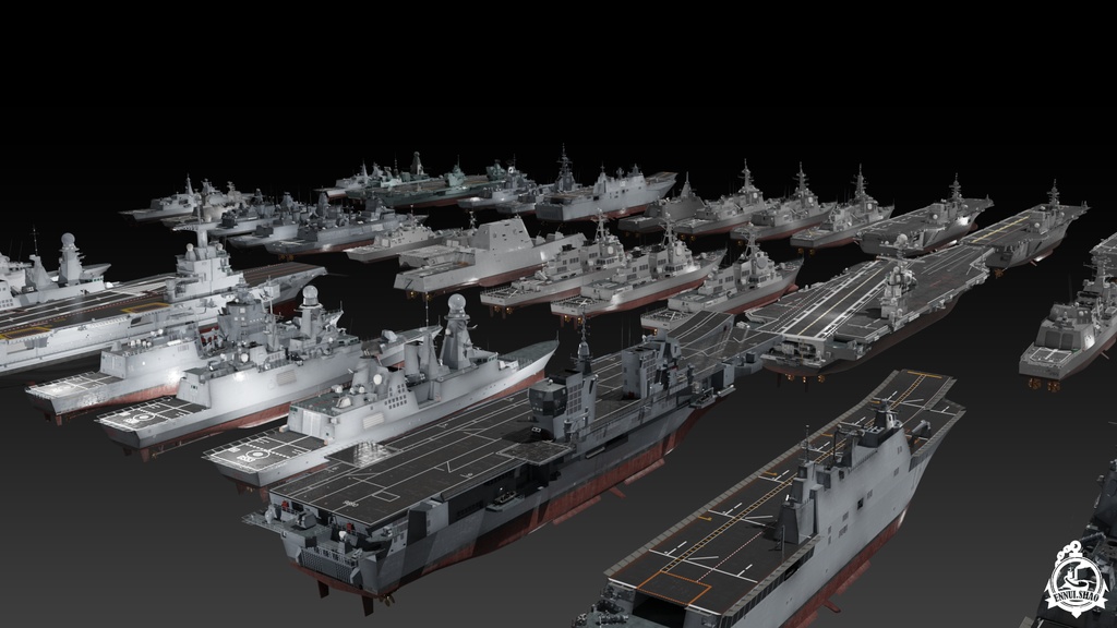 現代の軍艦 3D コレクション