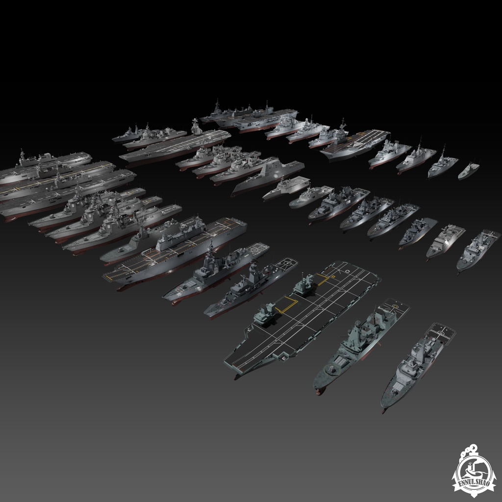 現代の軍艦 3D コレクション