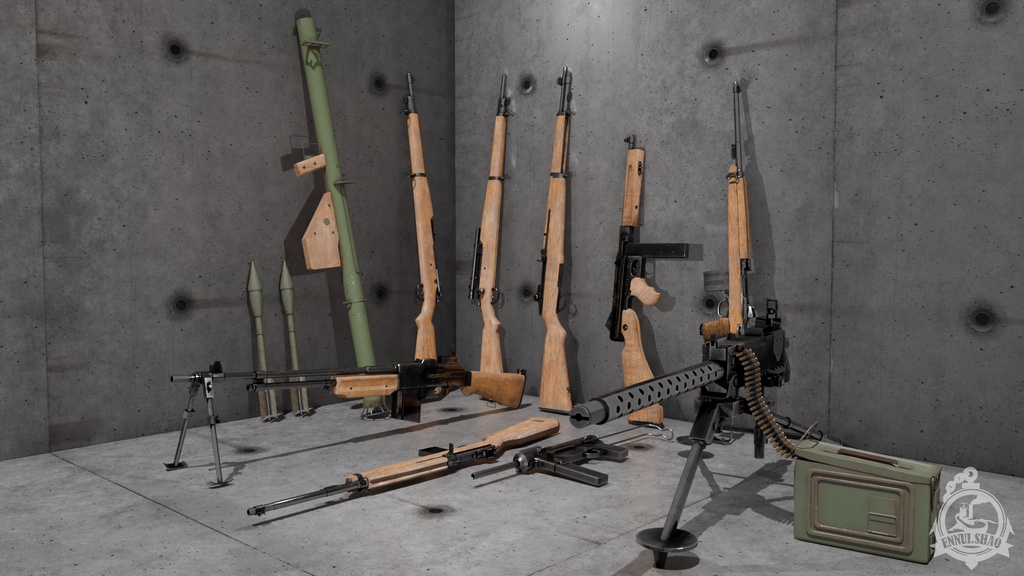 第二次世界大戦時のアメリカ歩兵用武器コレクション