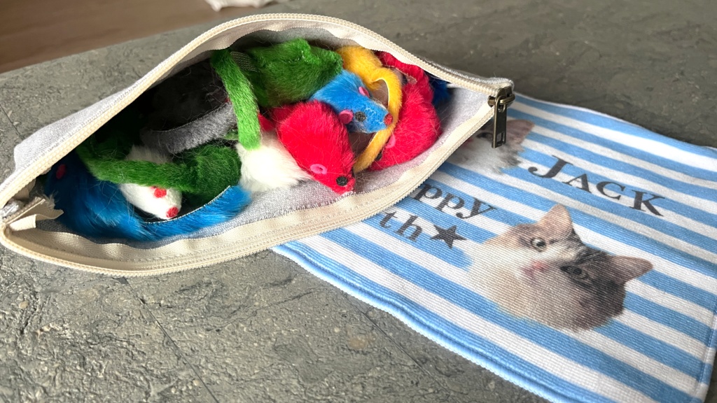 お家に帰りたい猫マルチフラットポーチ