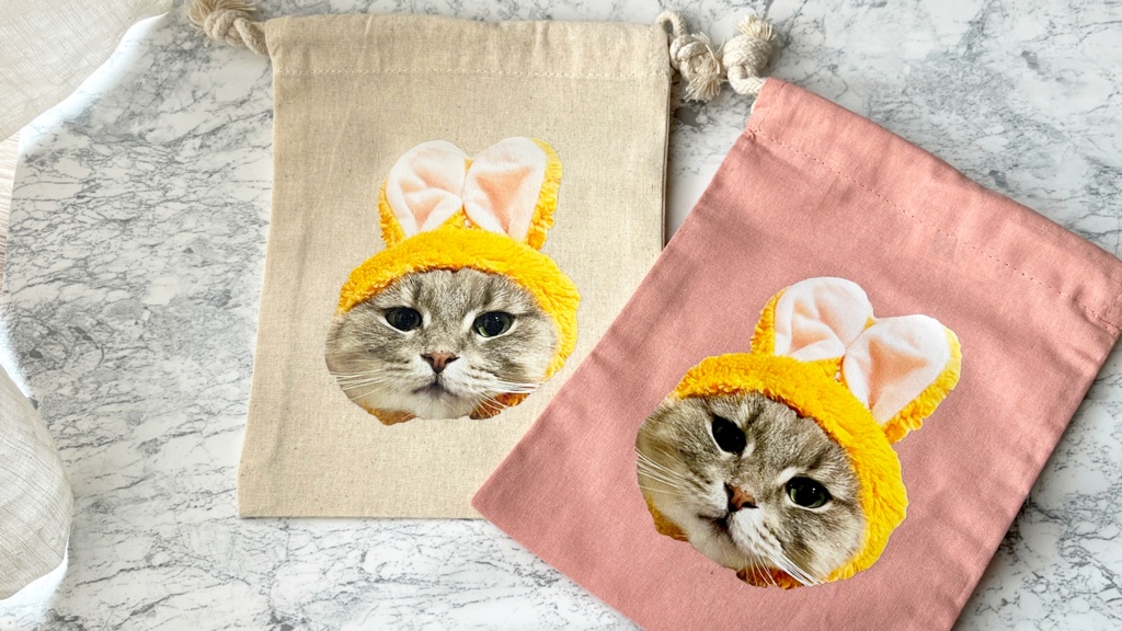 りりウサ巾着ポーチ