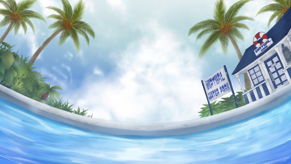 【無料/フリー素材】プール背景【手書き】