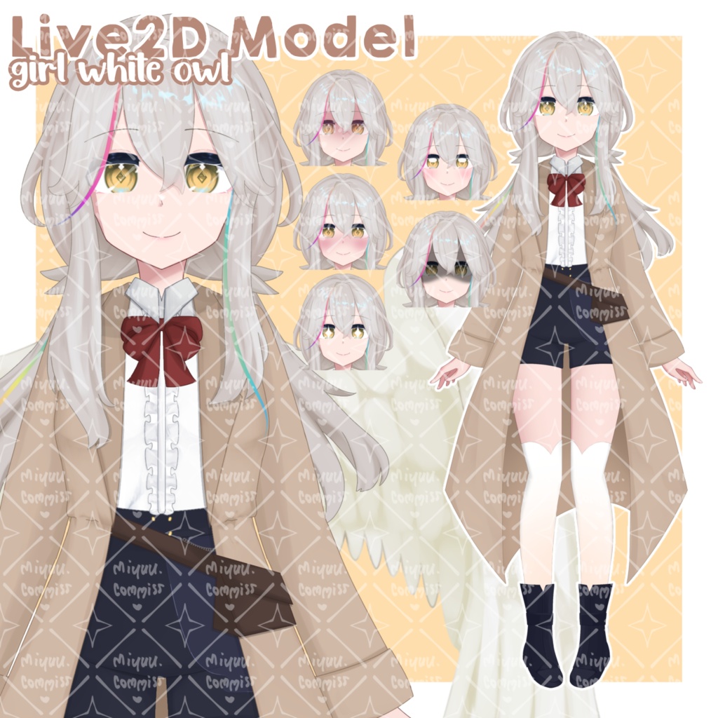 Live2D Model White Owl Girl