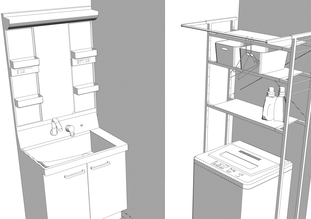 【3D】ワンルームアパート一式