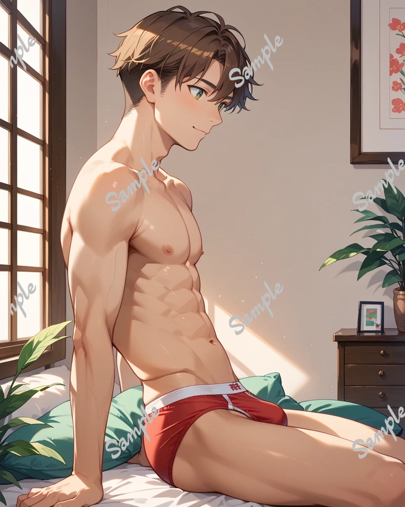 004_茶髪男子 ブリーフ姿 セクシー 全15枚