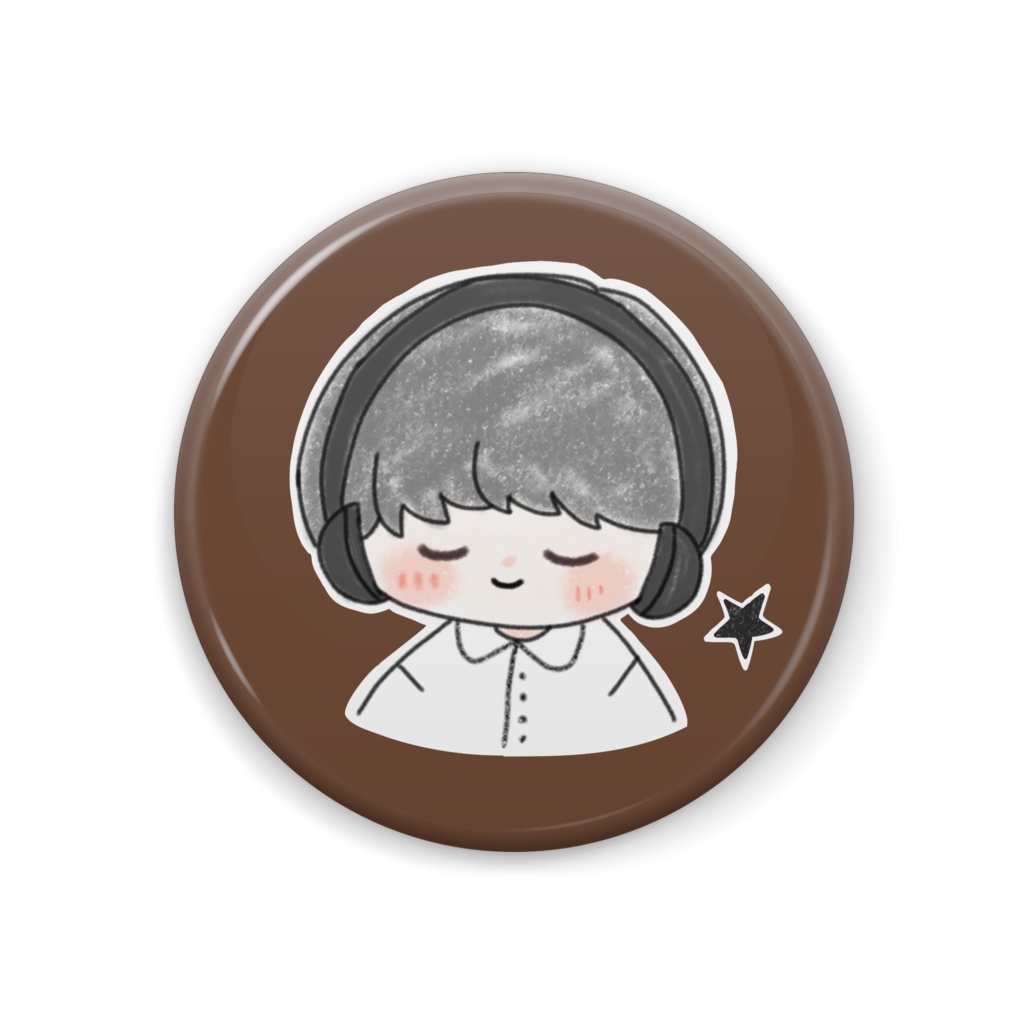 METCHA kawaii 缶バッジ[ブラウン]