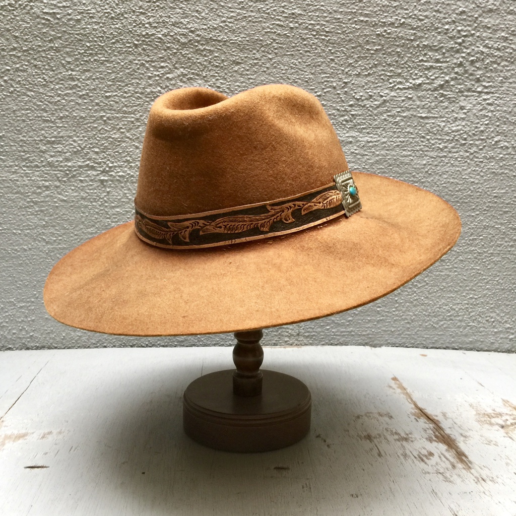 Used Fuji Hat Mr Okuda フジハット Size58 59 カウボーイハット ウェスタンハット レザークラフトリボン 鶴丸帽子店booth支店 帽子専門店 芸術倶楽部亀甲堂 Booth