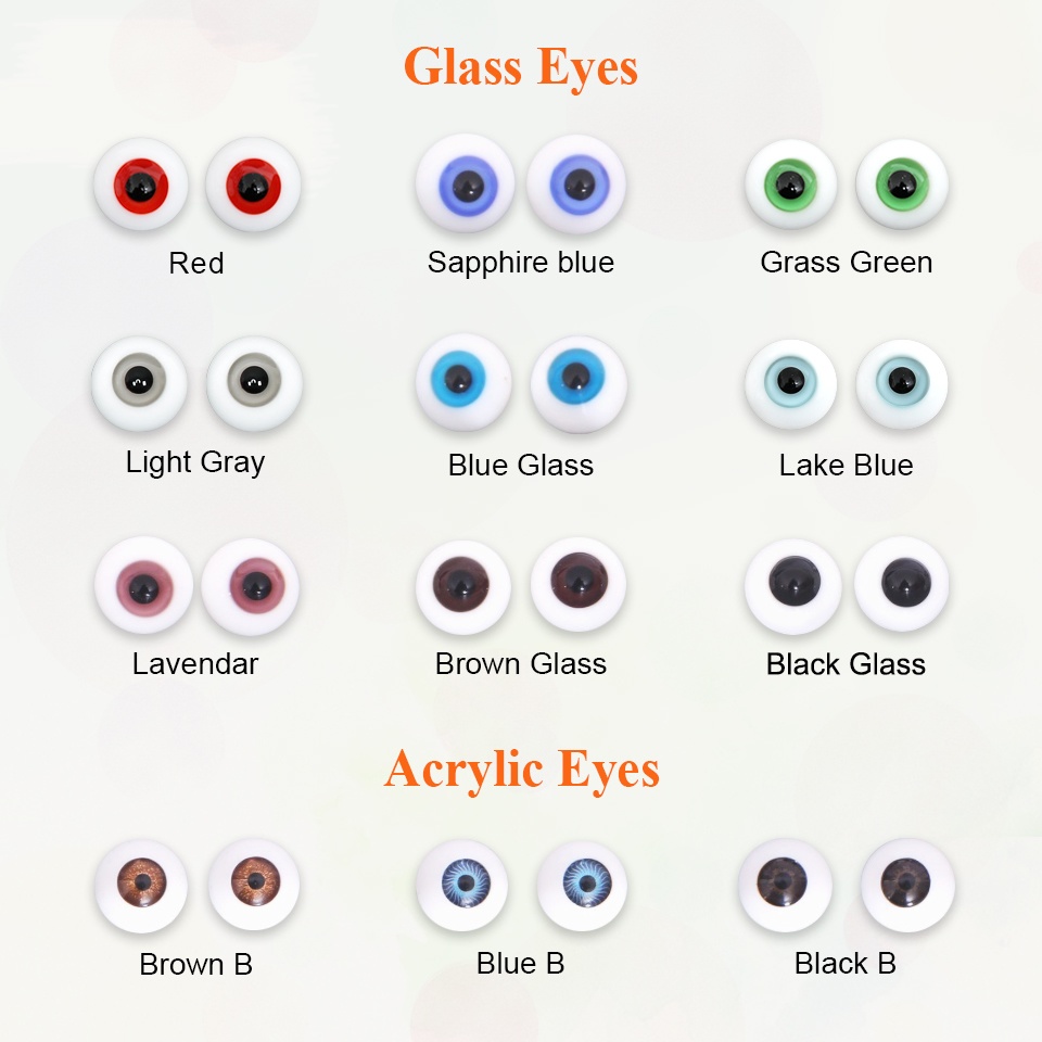 ドール眼球　ガラス　アクリル　6mm 8mm 10mm 12mm 14mm 16mm 18mm
