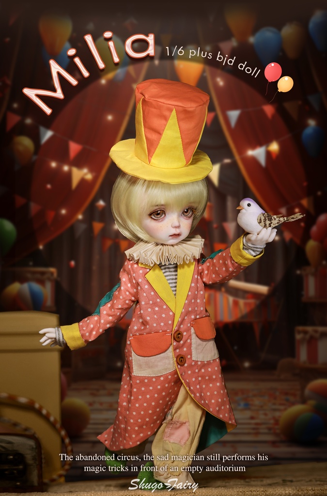 ShugaFairy BJD ドール 1/6 プラス Milia サーカスマジシャンスタイル パーティー ヴィンテージ フルセット ロシアンキャンディカラー 万逃げ計画 BJD