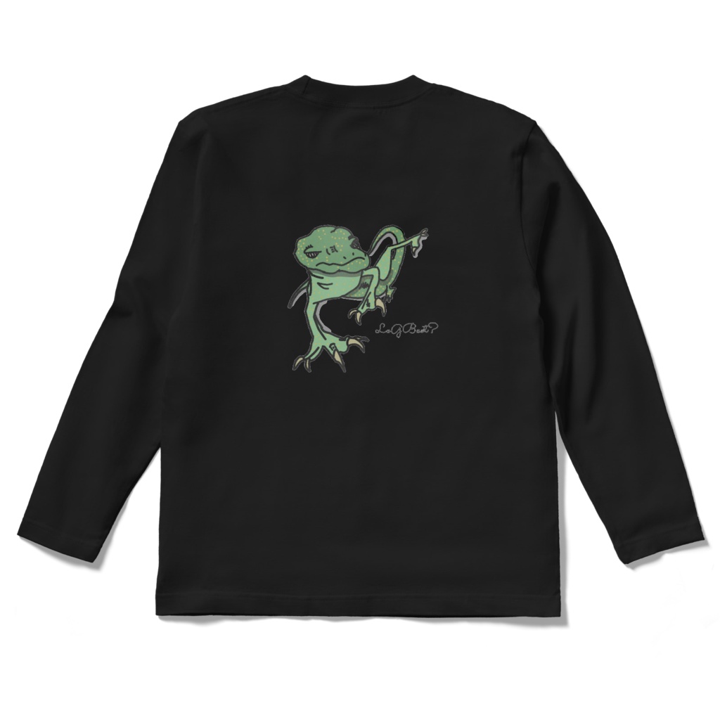 LoGBoot?両面印刷ゲンタくんロングTシャツ黒ver,