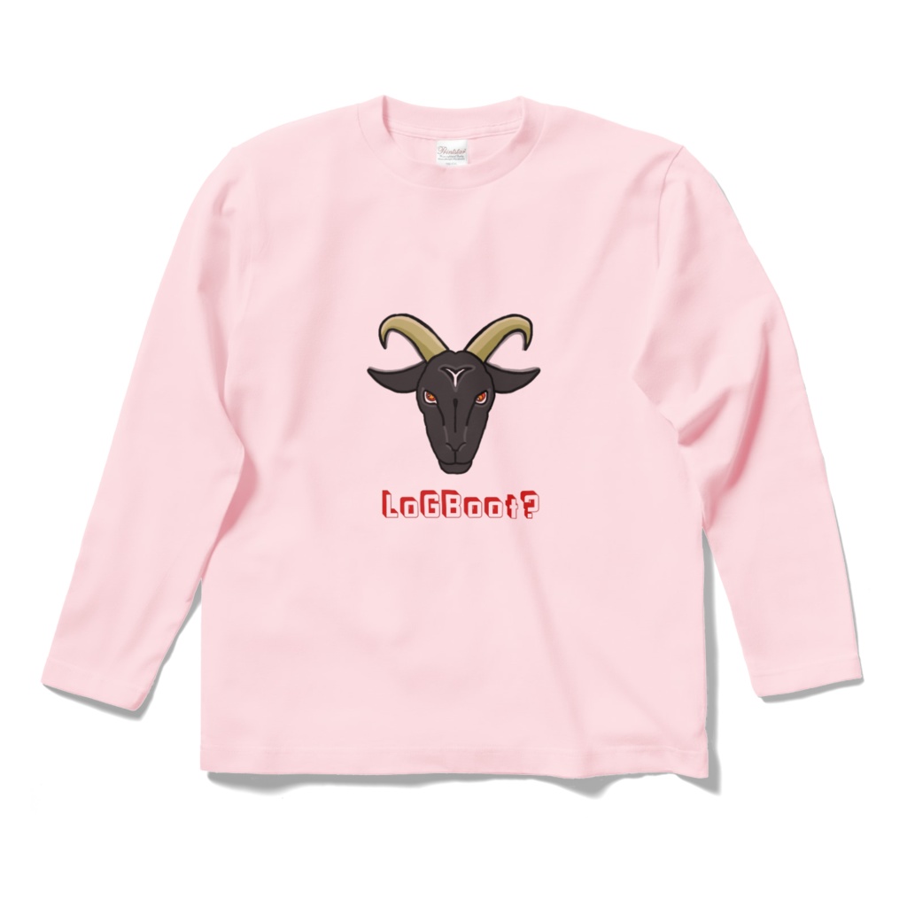 LoGBoot?黒ヤギ先輩Tシャツ 薄ピンクver,