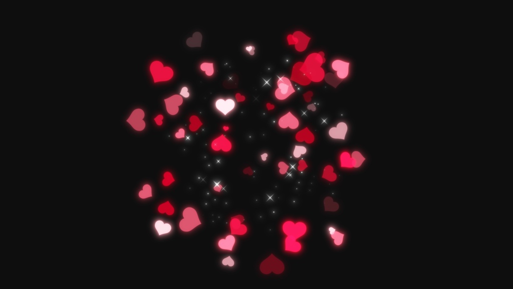 【背景透過】キラキラハートパーティクルエフェクト【動画素材・エフェクト】