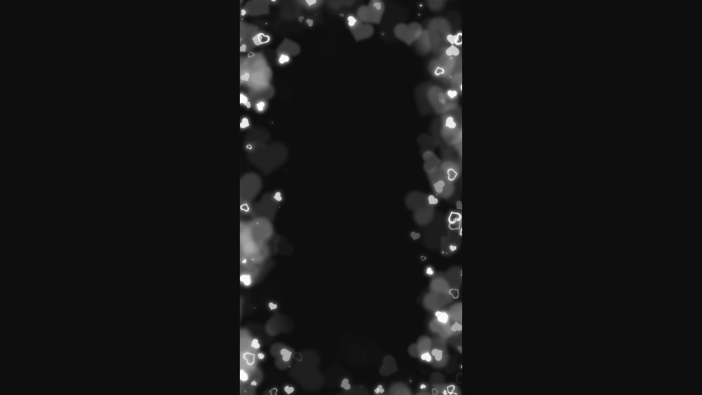 【背景透過】縦型_ループハートオーバーレイフレーム【動画素材・エフェクト】