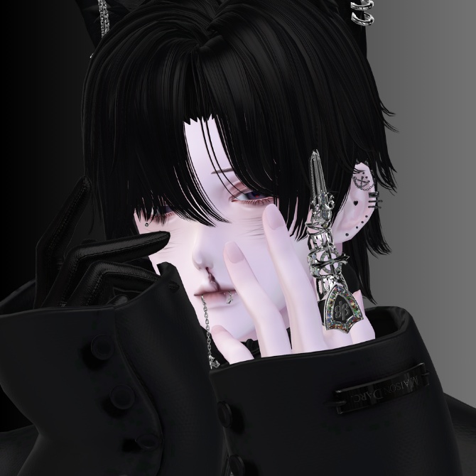 【VRC想定/19アバター対応】Black Chain Cross【MA対応】