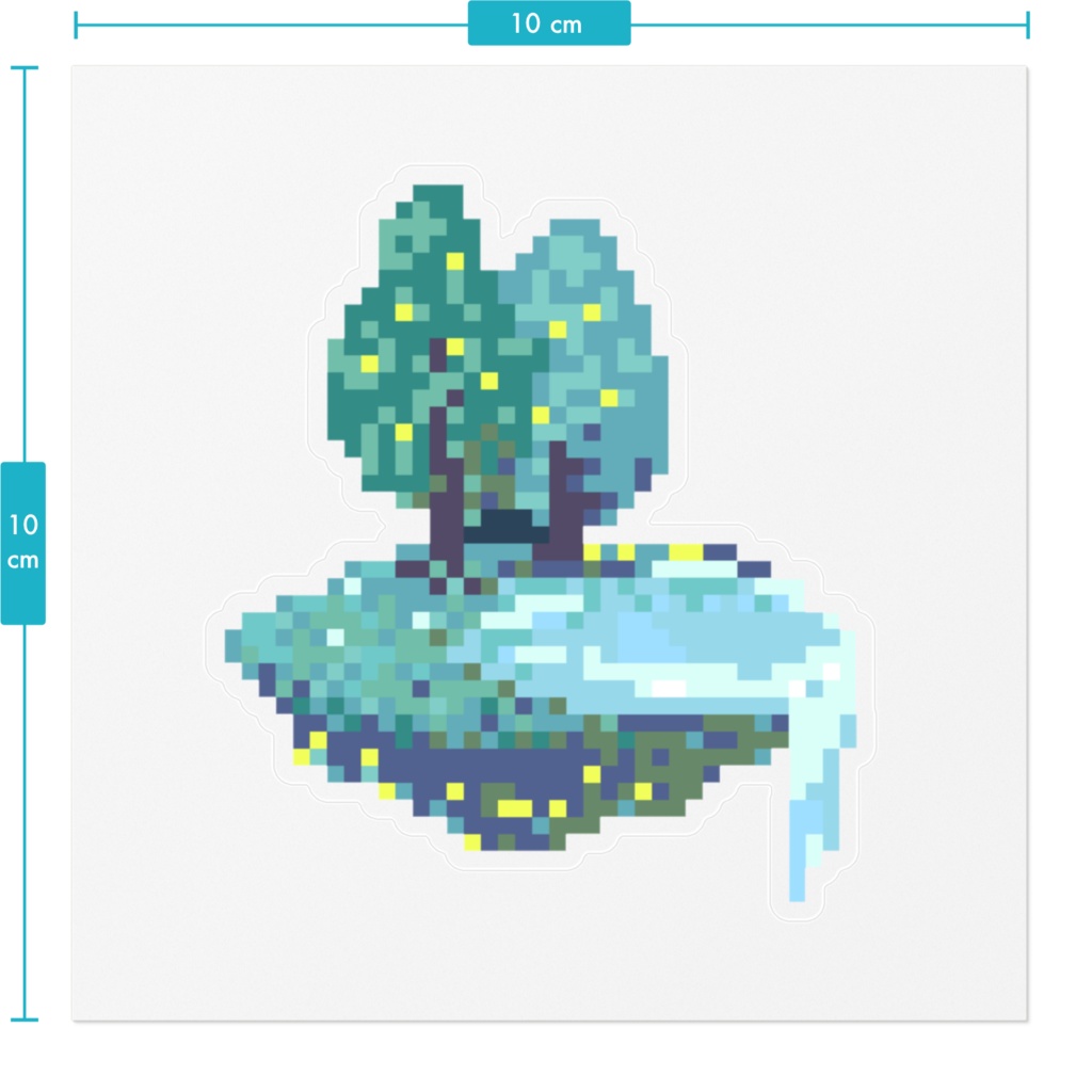 だばだばのふゆうのしま(よる) クリアステッカー