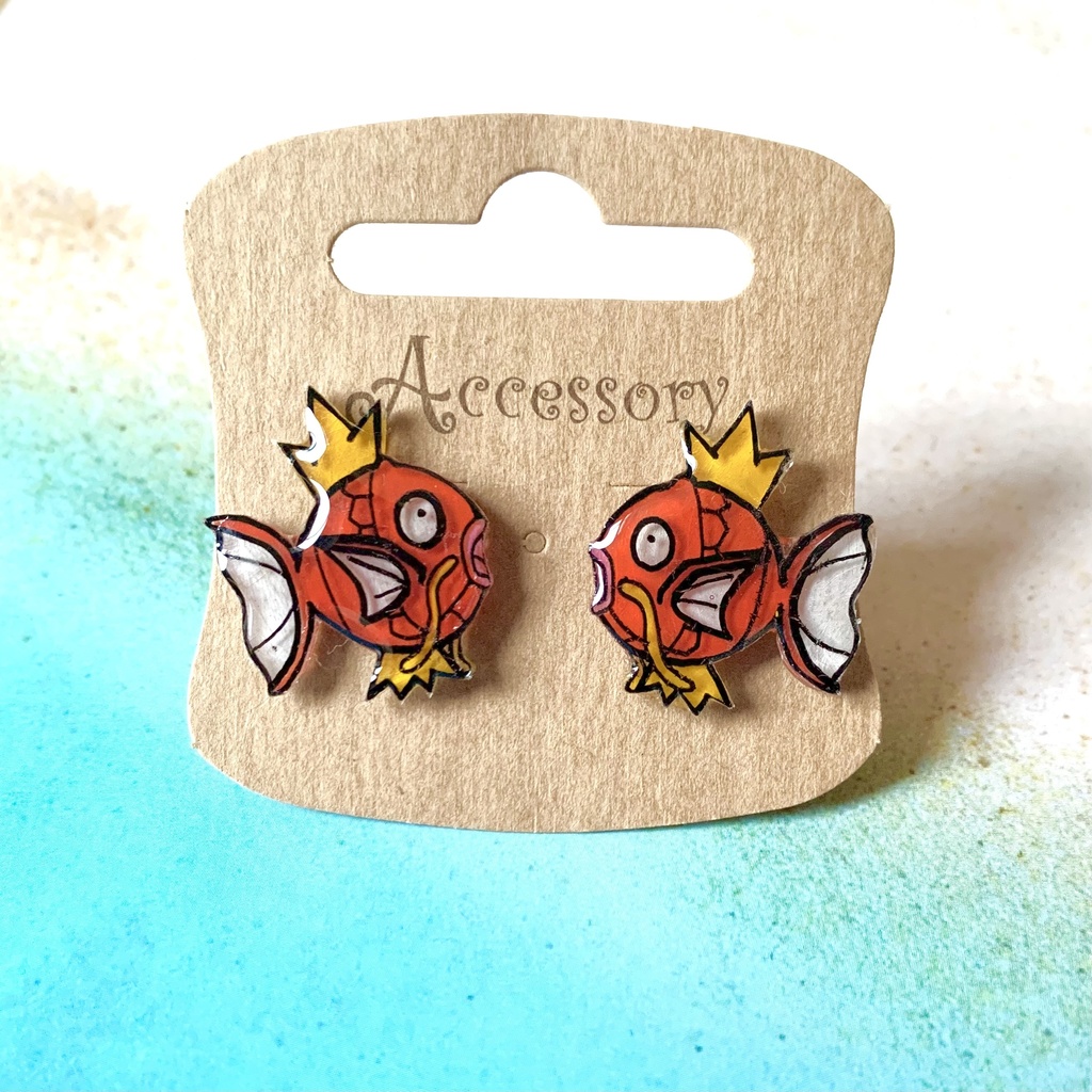 ポケモン ハンドメイドピアス コイキング 迷彩犬のショップ Booth