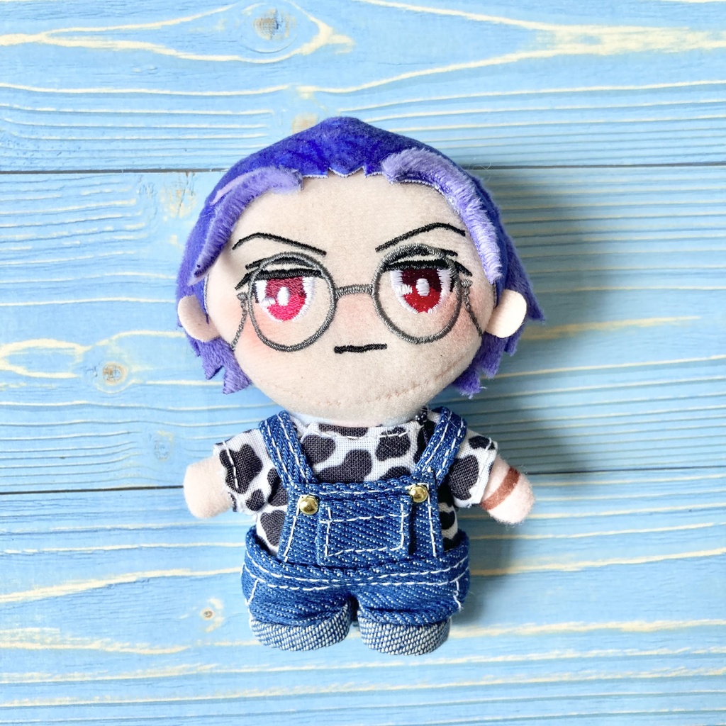 全2色【10cmぬい服】牛さんデニムサロペット