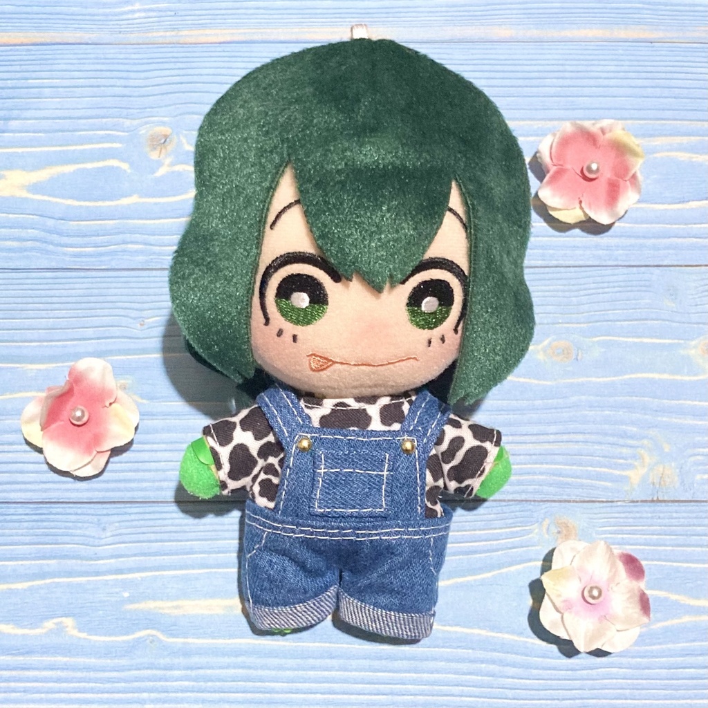 セットアップ全2色【15cmぬい服】牛柄デニムサロペット