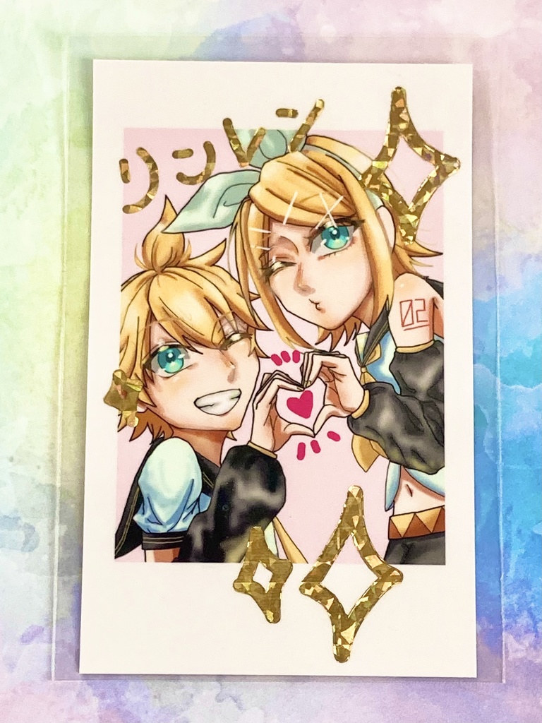 鏡音リン・レン 箔押しチェキ風カード