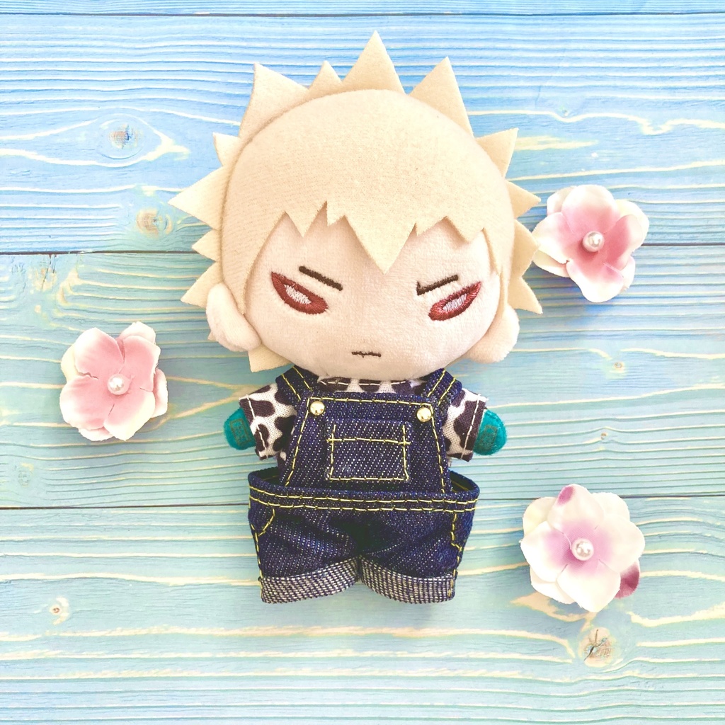 セットアップ全2色【にとたんサイズ】牛柄デニムサロペット