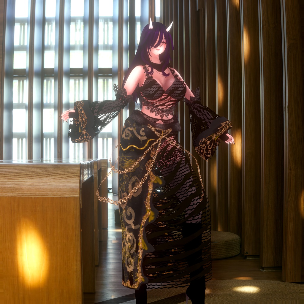 【無料/Free】フォロワー200人記念!節分・鬼娘コーデ「鬼絹」【VRoid】