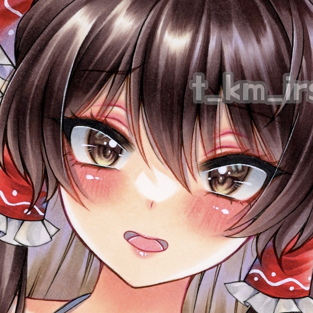 【中色紙サイズカット】博麗霊夢