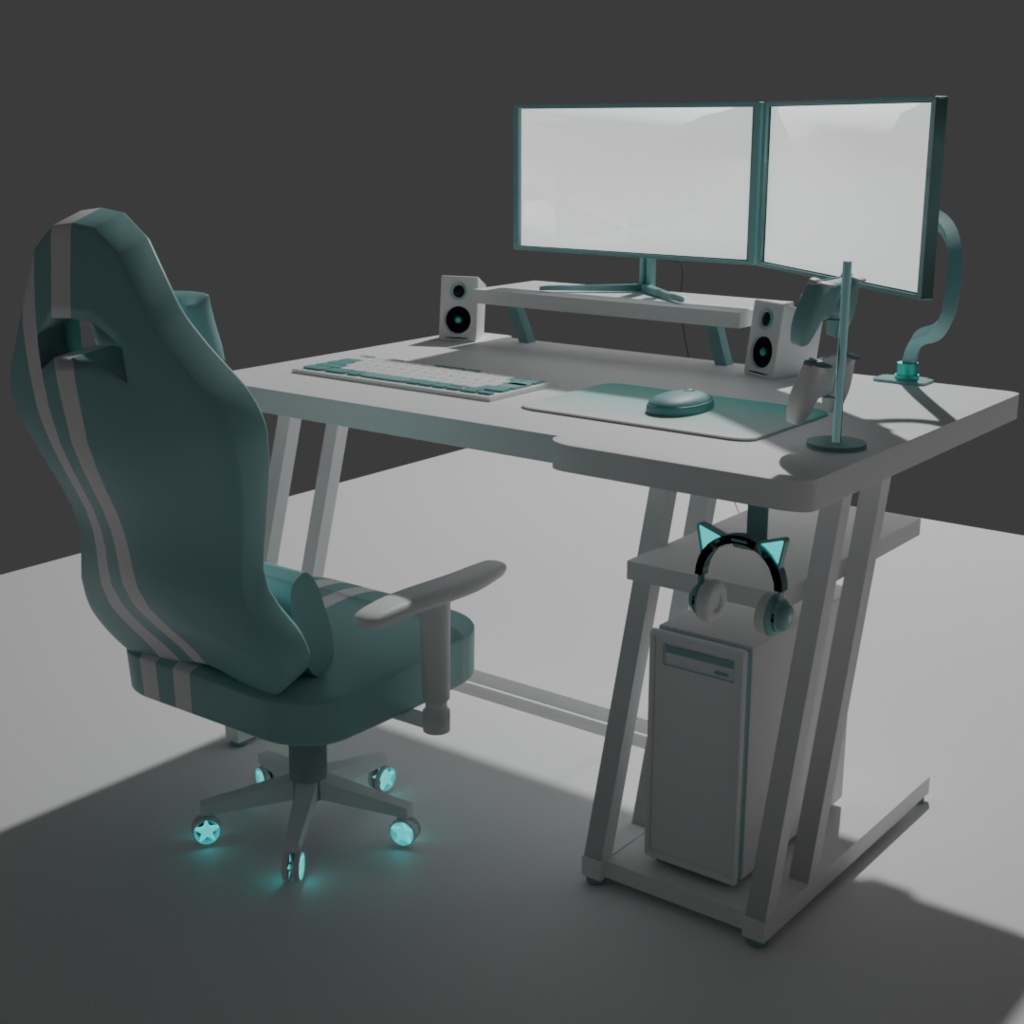 <3D>光るゲーミングデスクチェアセット 7color展開