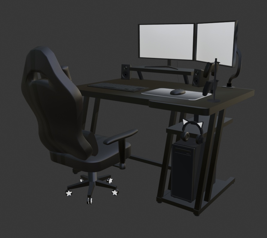 <3D>光るゲーミングデスクチェアセット 7color展開