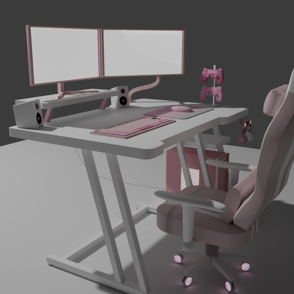 <3D>光るゲーミングデスクチェアセット 4color