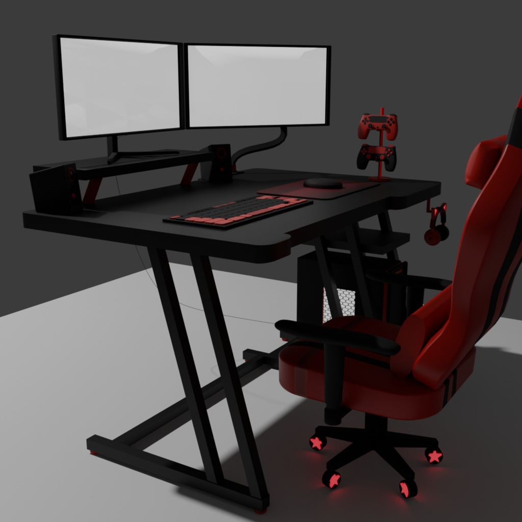 <3D>光るゲーミングデスクチェアセット 7color展開